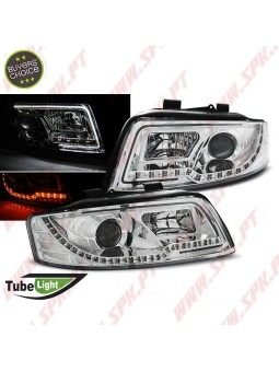Faróis Tube-Light V.2 / Chrome - Audi A4 B6 (2000-2004)