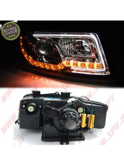 Faróis Tube-Light V.2 / Chrome - Audi A4 B6 (2000-2004)