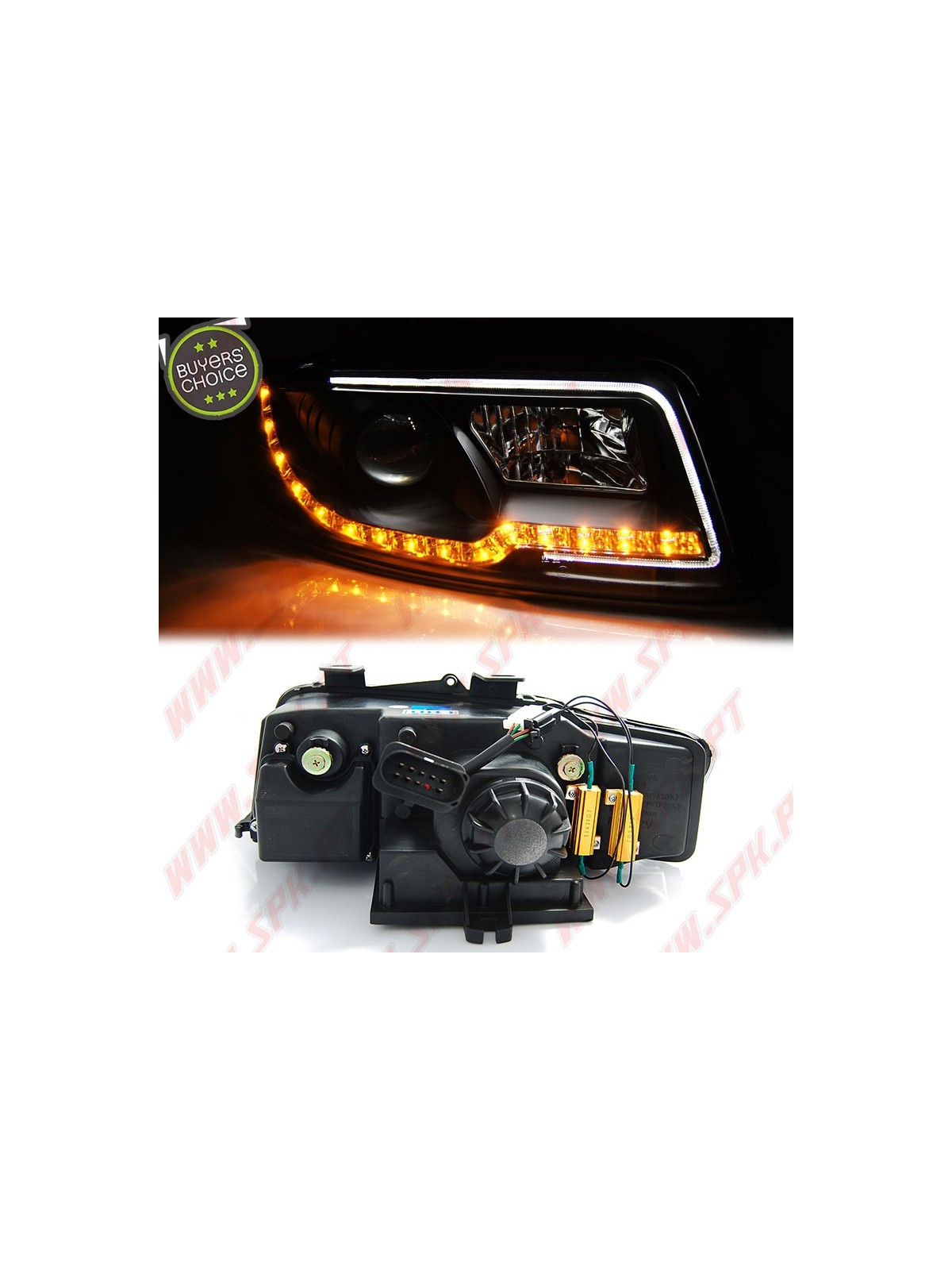 Faróis Tube-Light V.2 / Black - Audi A4 B6 (2000-2004)