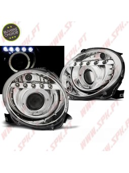 Faróis Angel Eyes LED / Chrome - Fiat 500 (2007-2015)