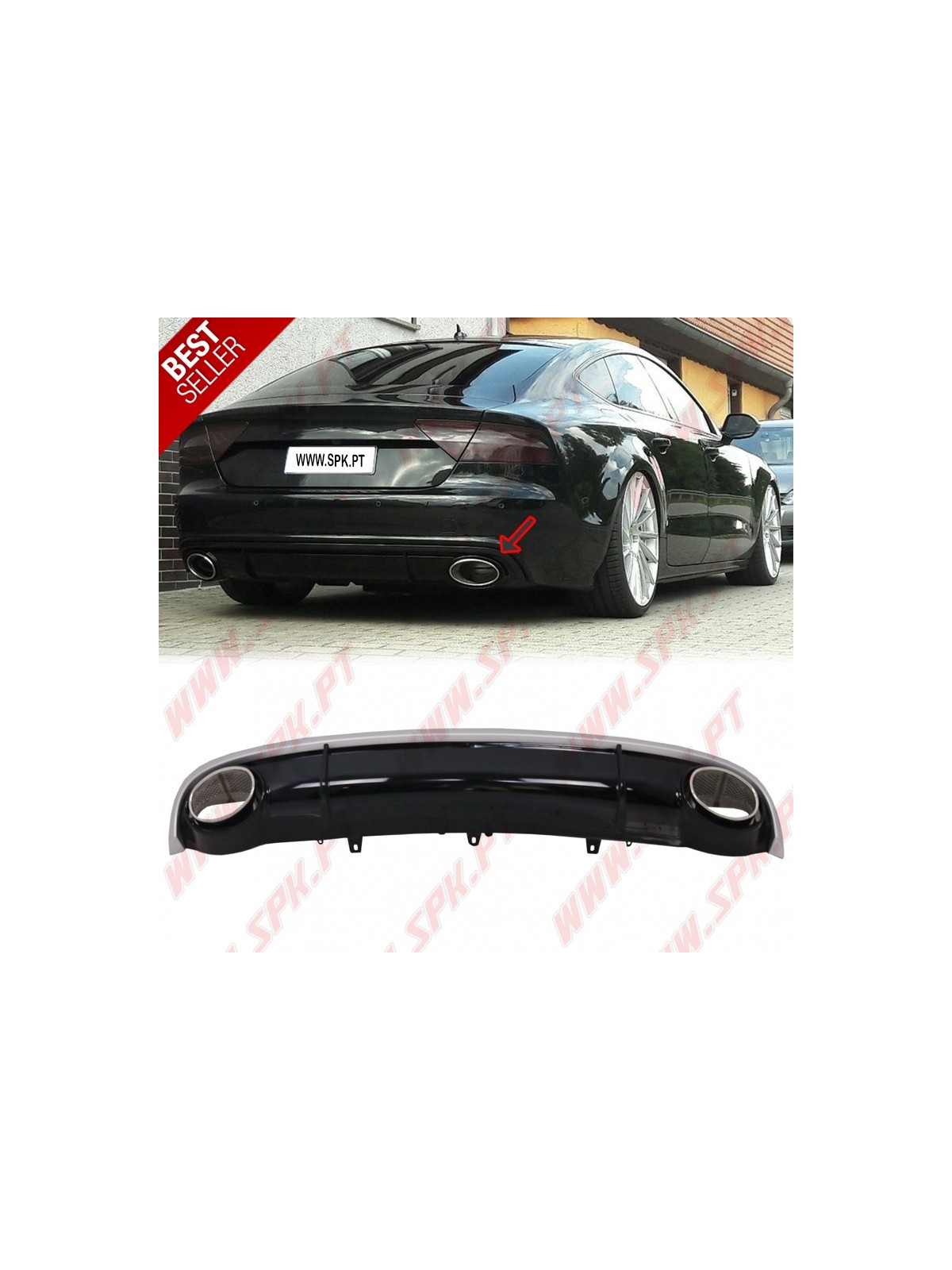 Difusor Traseiro + Ponteiras Look RS7 - Audi A7 (2010-2014) Difusor Traseiro + Ponteiras Look RS7 - Audi A7 (2010-2014)