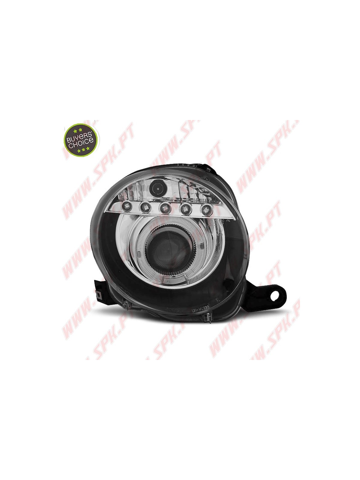 Faróis Angel Eyes LED / Black - Fiat 500 (2007-2015) Faróis Angel Eyes LED / Black - Fiat 500 (2007-2015)
