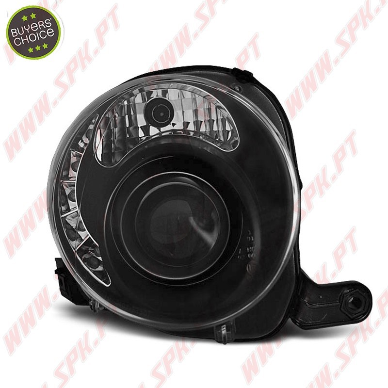 Faróis LED / Black - Fiat 500 (2007-2015) Faróis LED / Black - Fiat 500 (2007-2015)