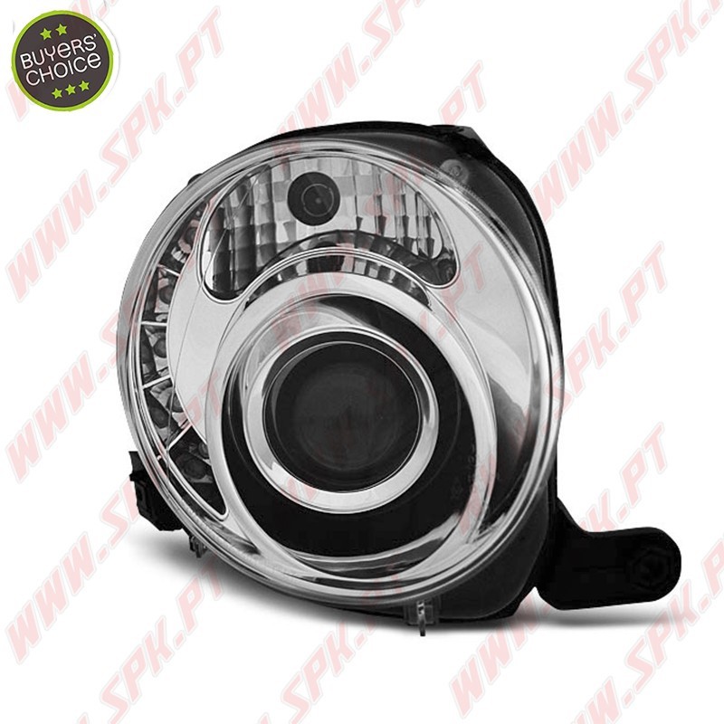 Faróis LED / Chrome - Fiat 500 (2007-2015) Faróis LED / Chrome - Fiat 500 (2007-2015)