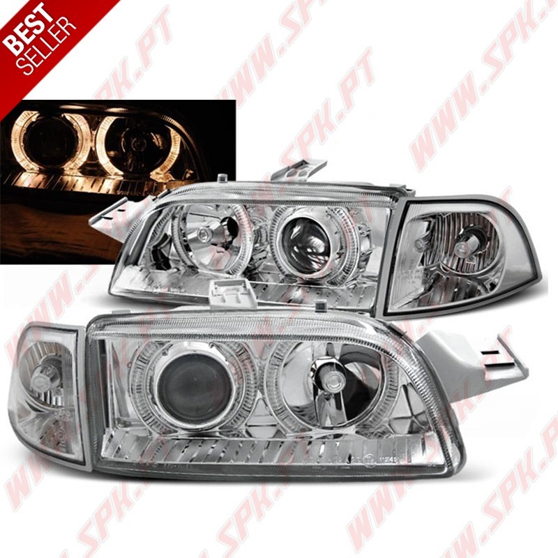 Faróis Angel Eyes / Chrome - Fiat Punto 176 (1994-1999) Faróis Angel Eyes / Chrome - Fiat Punto 176 (1994-1999)