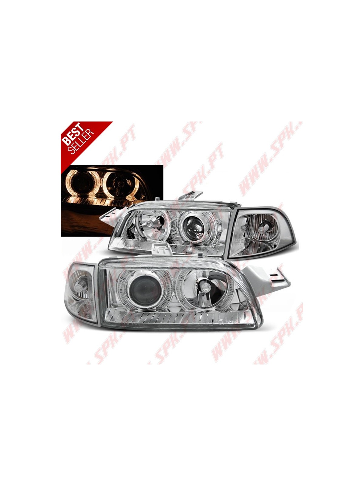 Faróis Angel Eyes / Chrome - Fiat Punto 176 (1994-1999) Faróis Angel Eyes / Chrome - Fiat Punto 176 (1994-1999)