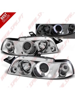 Faróis Angel Eyes LED / Chrome - Fiat Punto 176 (1994-1999)
