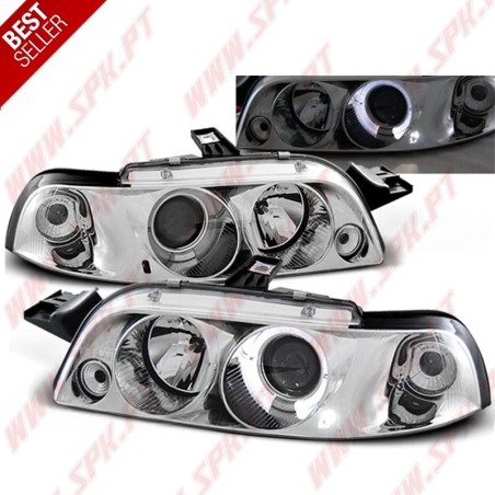 Faróis Angel Eyes LED / Chrome - Fiat Punto 176 (1994-1999)