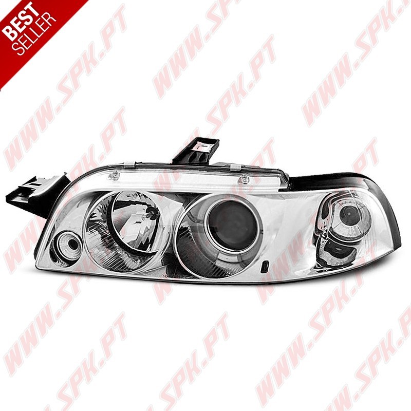 Faróis Angel Eyes LED / Chrome - Fiat Punto 176 (1994-1999) Faróis Angel Eyes LED / Chrome - Fiat Punto 176 (1994-1999)