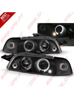 Faróis Angel Eyes LED / Black - Fiat Punto 176 (1994-1999)