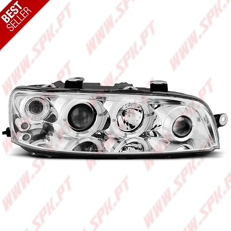 Faróis Angel Eyes LED / Chrome - Fiat Punto 188 (1999-2003)