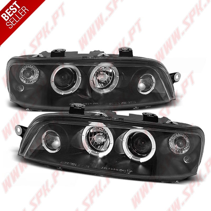 Faróis Angel Eyes LED / Black - Fiat Punto 188 (1999-2003) Faróis Angel Eyes LED / Black - Fiat Punto 188 (1999-2003)