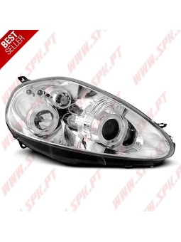 Faróis Angel Eyes LED / Chrome - Fiat Grande Punto (2005-2008)