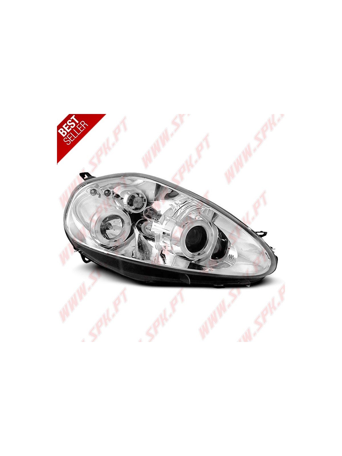 Faróis Angel Eyes LED / Chrome - Fiat Grande Punto (2005-2008) Faróis Angel Eyes LED / Chrome - Fiat Grande Punto (2005-2008)