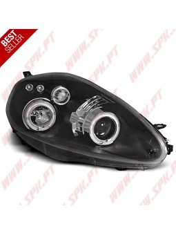 Faróis Angel Eyes LED / Black - Fiat Grande Punto (2005-2008)