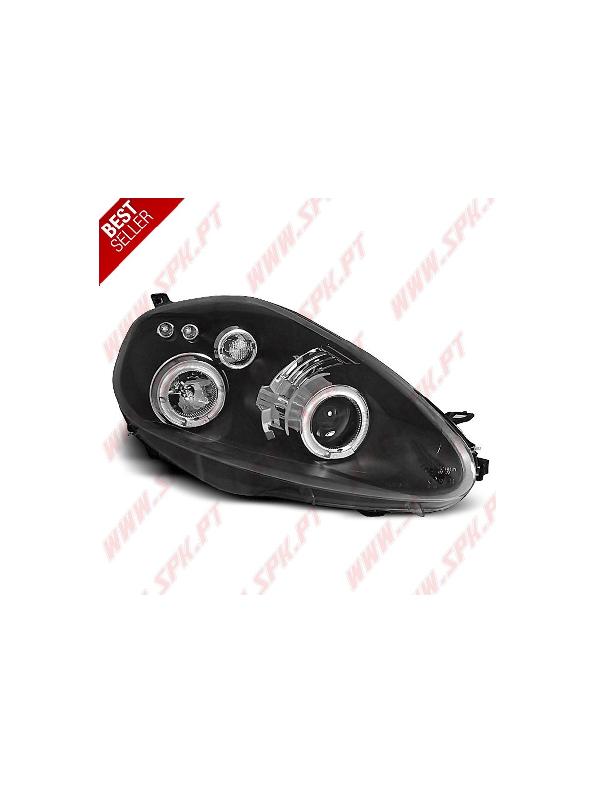 Faróis Angel Eyes LED / Black - Fiat Grande Punto (2005-2008) Faróis Angel Eyes LED / Black - Fiat Grande Punto (2005-2008)