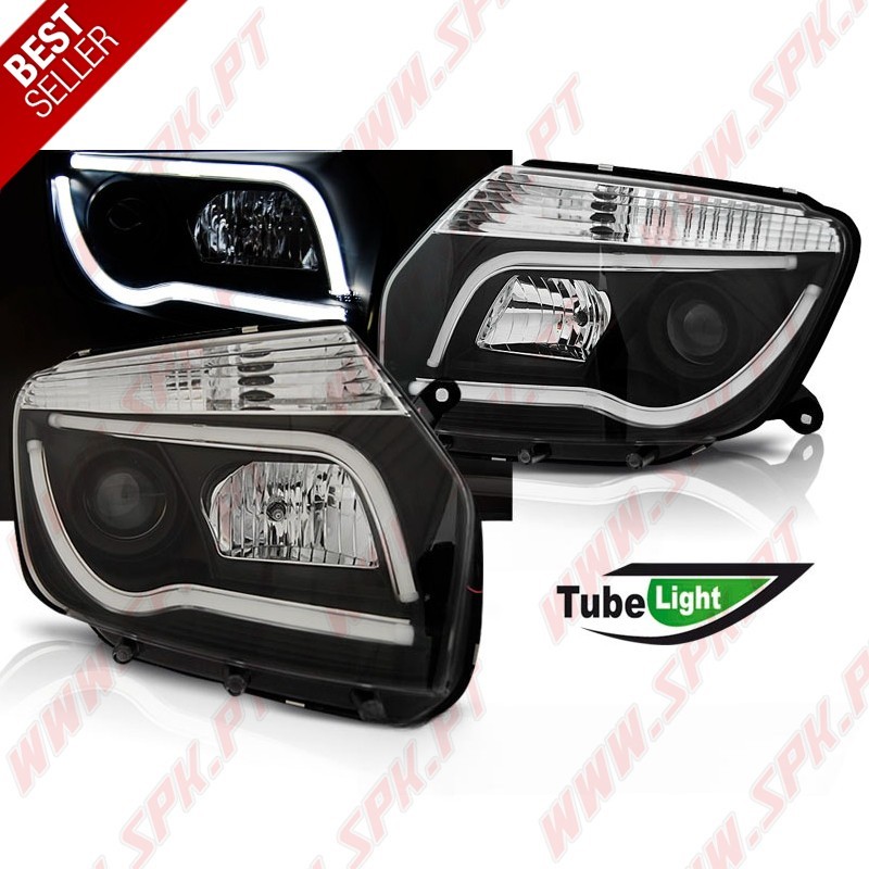 Faróis Tube-Light / Black - Dacia Duster (2010-2014) Faróis Tube-Light / Black - Dacia Duster (2010-2014)