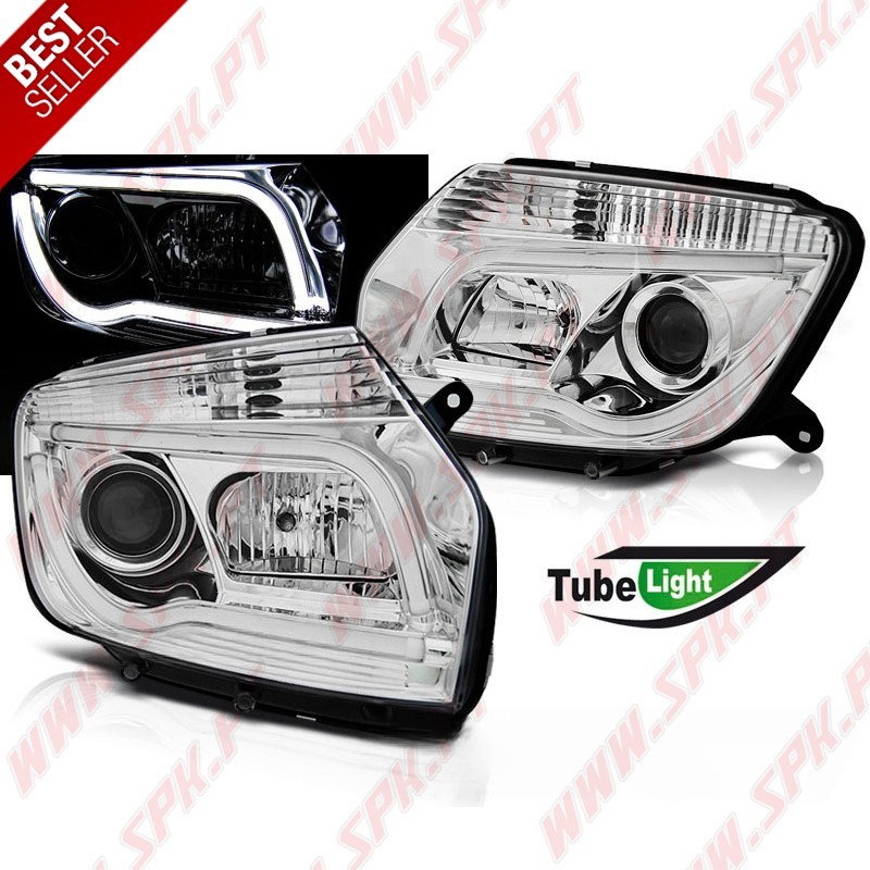 Faróis Tube-Light / Chrome - Dacia Duster (2010-2014)
