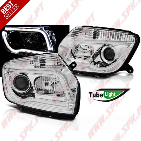 Faróis Tube-Light / Chrome - Dacia Duster (2010-2014)