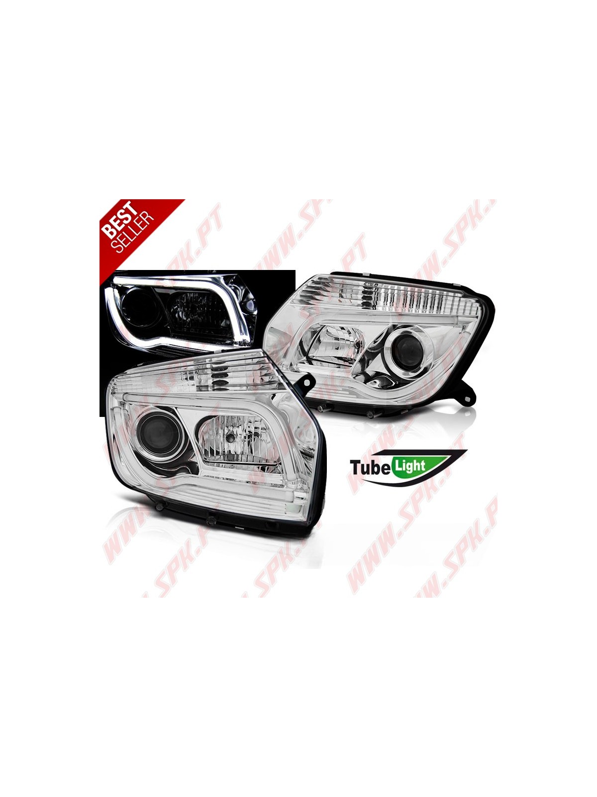 Faróis Tube-Light / Chrome - Dacia Duster (2010-2014)