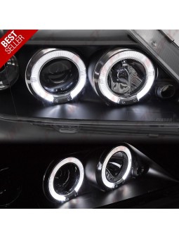 Faróis Angel Eyes LED / Black - Dacia Logan (2004-2008)