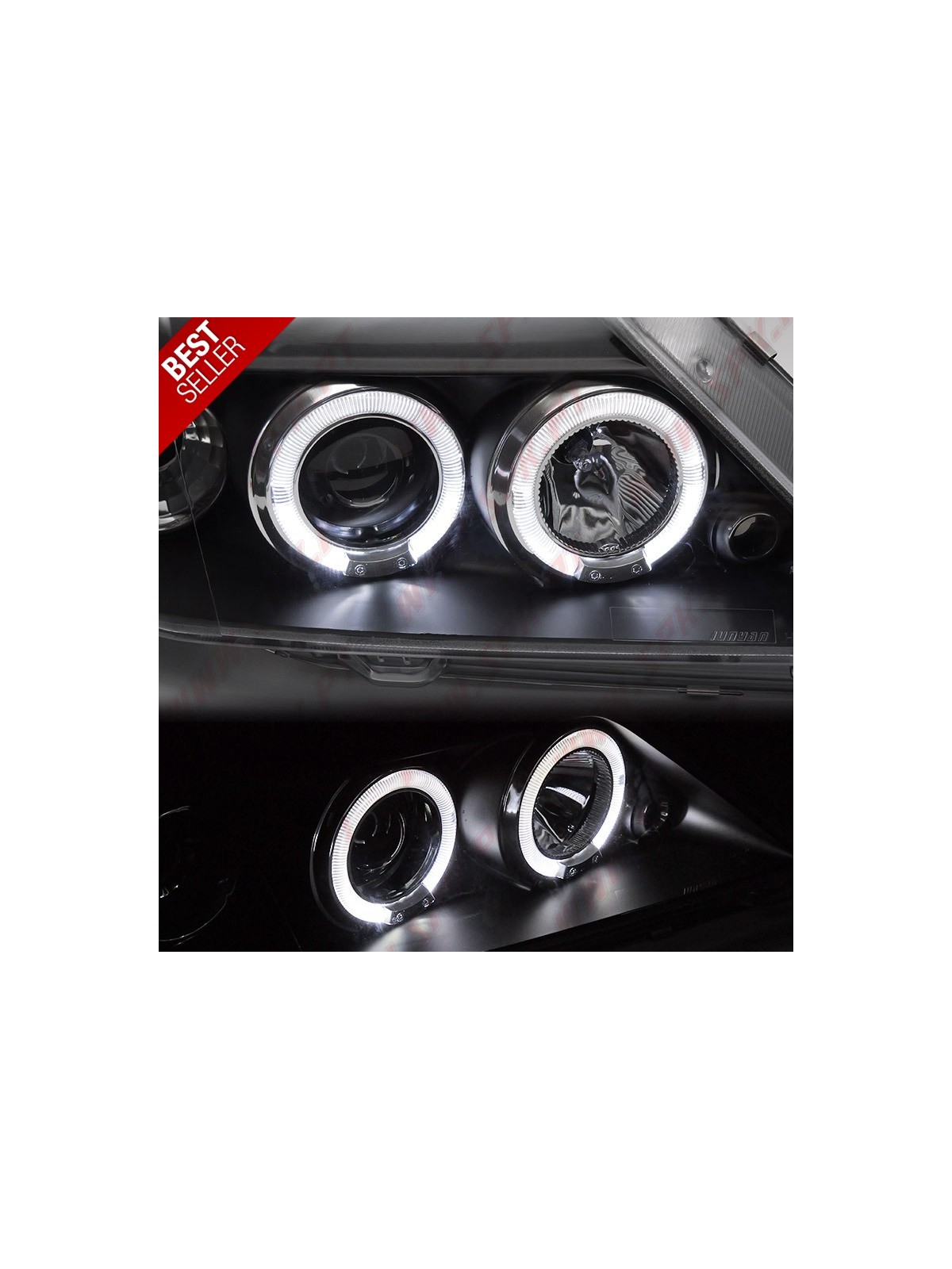 Faróis Angel Eyes LED / Black - Dacia Logan (2004-2008)