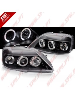 Faróis Angel Eyes LED / Black - Dacia Logan (2004-2008)