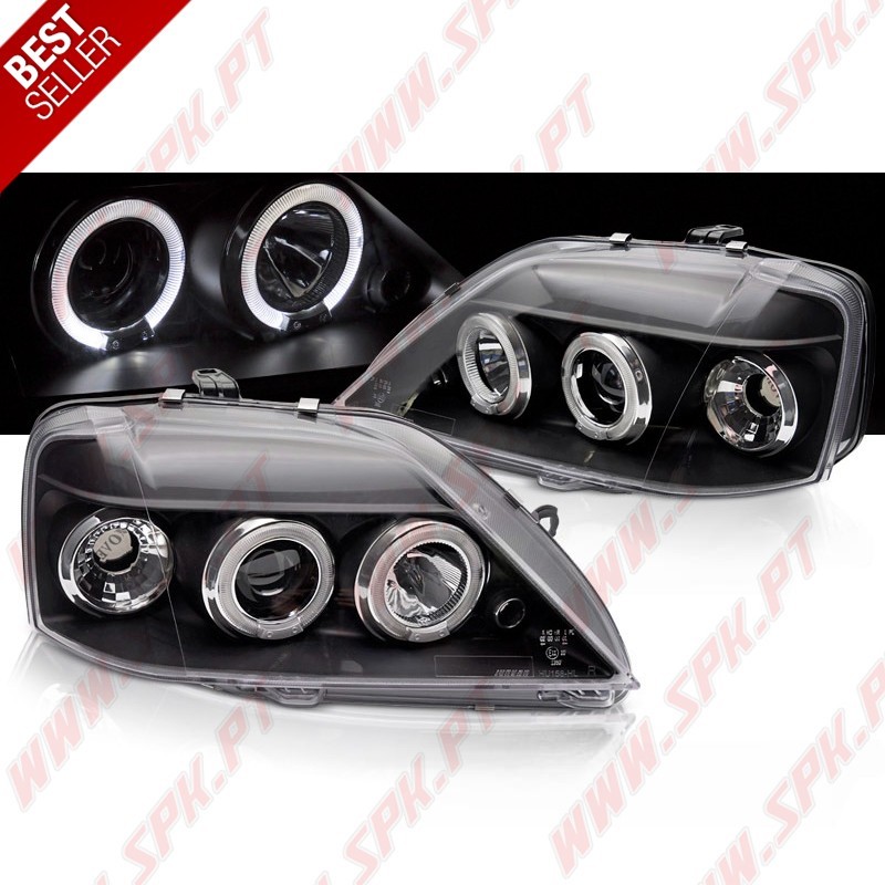 Faróis Angel Eyes LED / Black - Dacia Logan (2004-2008)