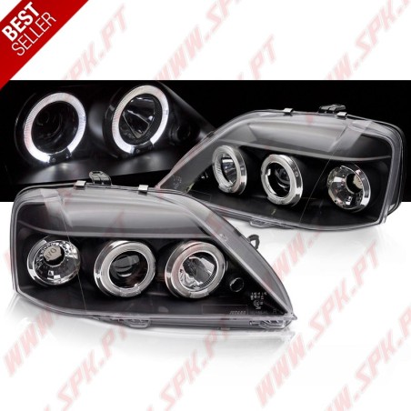 Faróis Angel Eyes LED / Black - Dacia Logan (2004-2008)