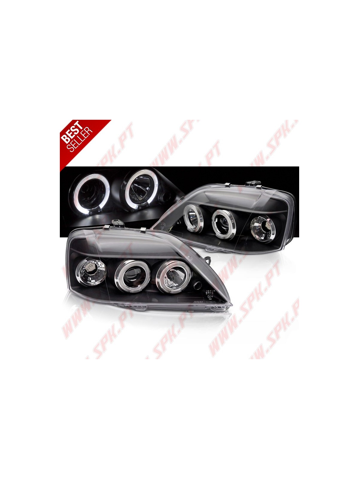 Faróis Angel Eyes LED / Black - Dacia Logan (2004-2008)