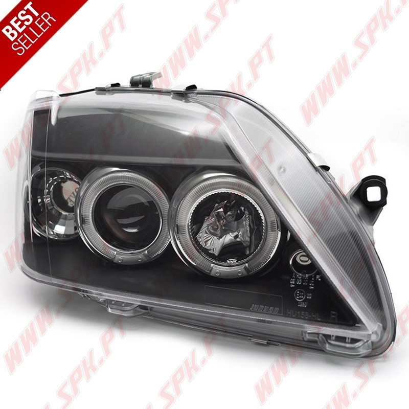 Faróis Angel Eyes LED / Black - Dacia Logan (2004-2008)