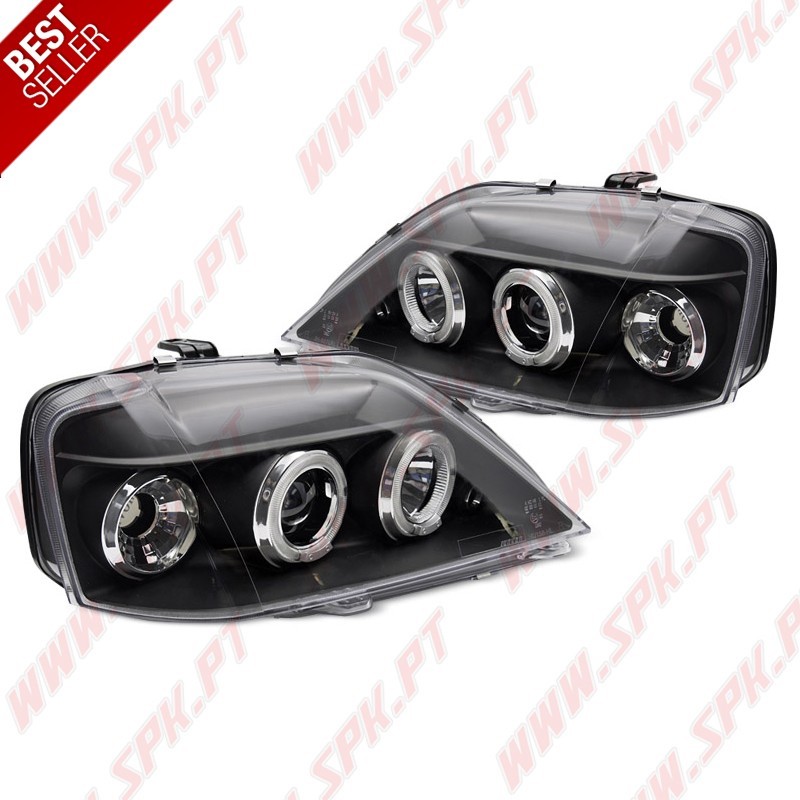 Faróis Angel Eyes LED / Black - Dacia Logan (2004-2008)