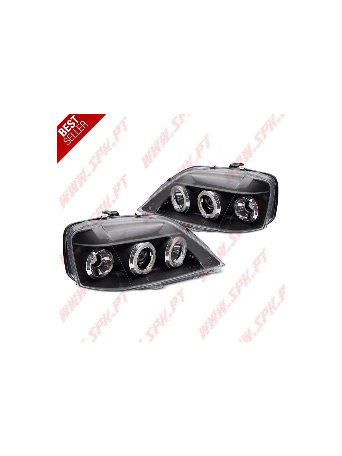 Faróis Angel Eyes LED / Black - Dacia Logan (2004-2008)