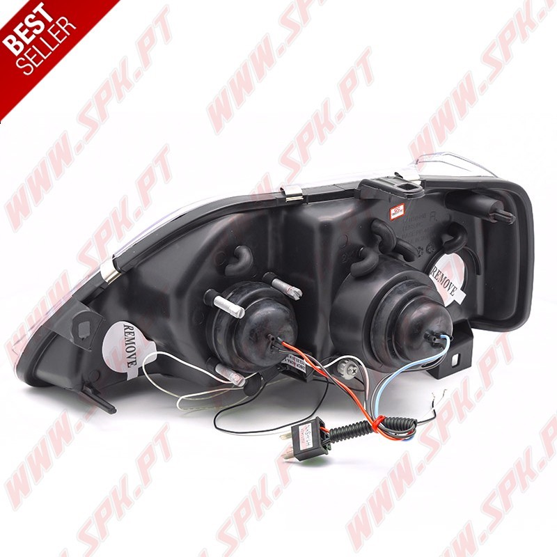 Faróis Angel Eyes LED / Black - Dacia Logan (2004-2008)