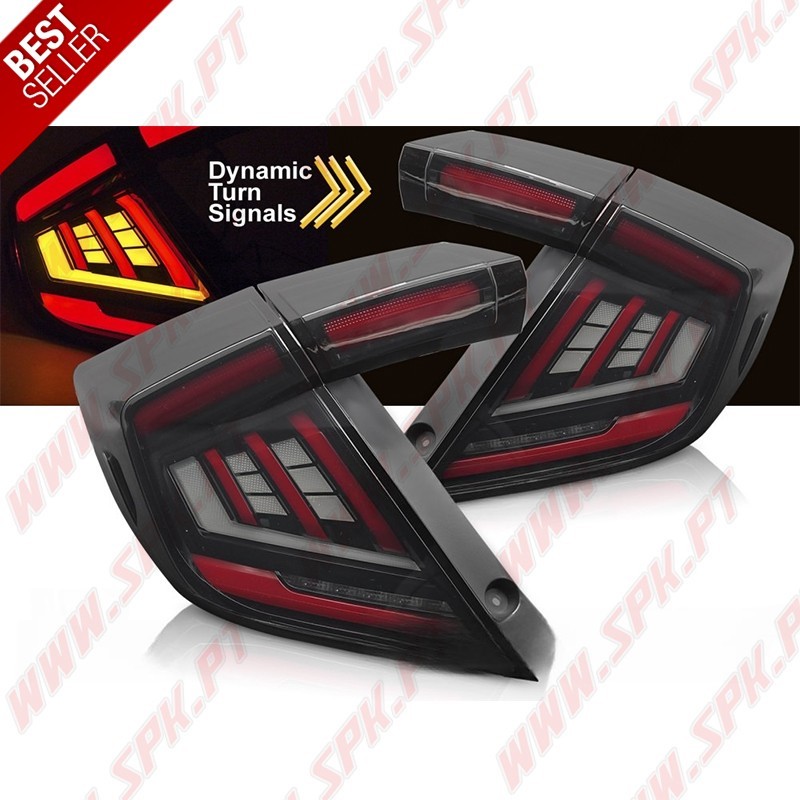 Farolins FULL LED-BAR Black - Honda Civic 10 (2017-2021) Farolins FULL LED-BAR Black - Honda Civic 10 (2017-2021)