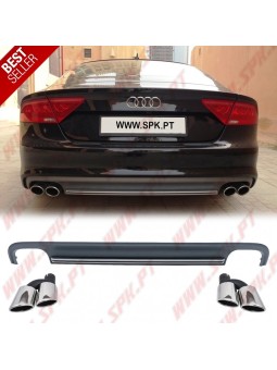 Difusor Traseiro + Ponteiras Look S7 Facelift - Audi A7 (2010-2014)