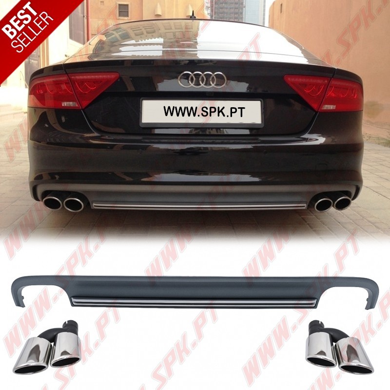 Difusor Traseiro + Ponteiras Look S7 Facelift - Audi A7 (2010-2014) Difusor Traseiro + Ponteiras Look S7 Facelift - Audi A7 (2010-2014)