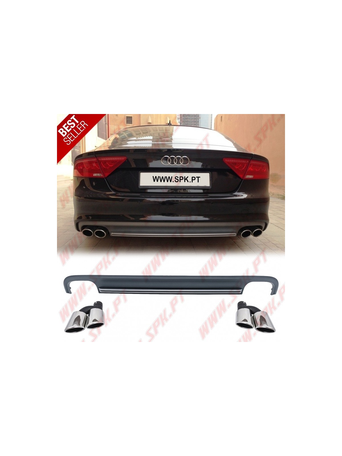 Difusor Traseiro + Ponteiras Look S7 Facelift - Audi A7 (2010-2014) Difusor Traseiro + Ponteiras Look S7 Facelift - Audi A7 (2010-2014)