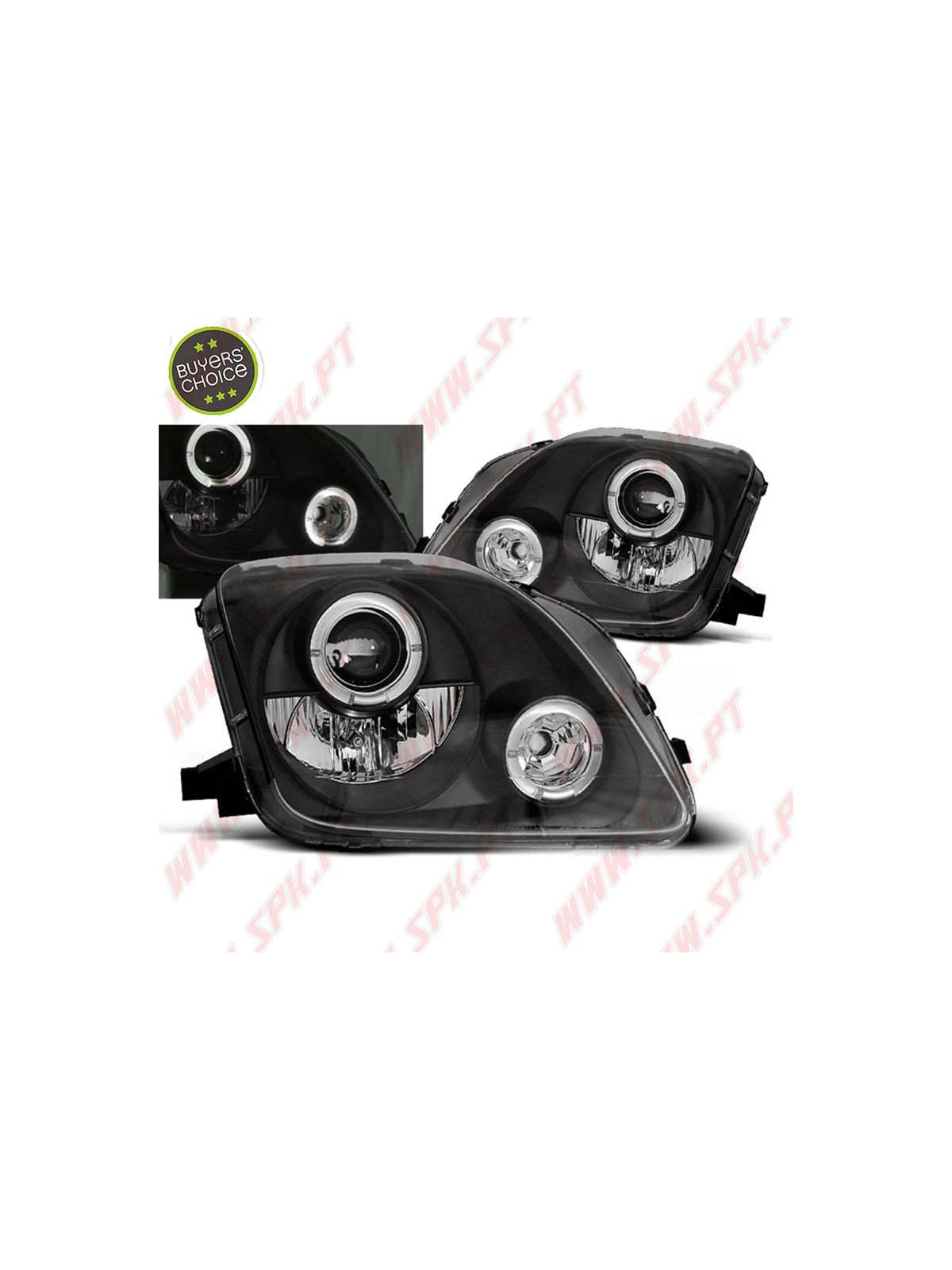 Faróis Angel Eyes LED / Black - Honda Prelude (1997-2001) Faróis Angel Eyes LED / Black - Honda Prelude (1997-2001)