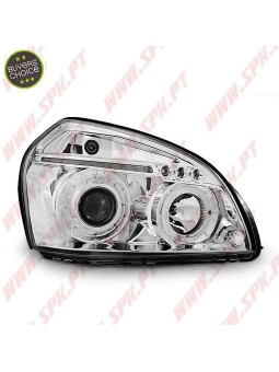 Faróis Angel Eyes LED / Chrome - Hyundai Tucson (2004-2010)