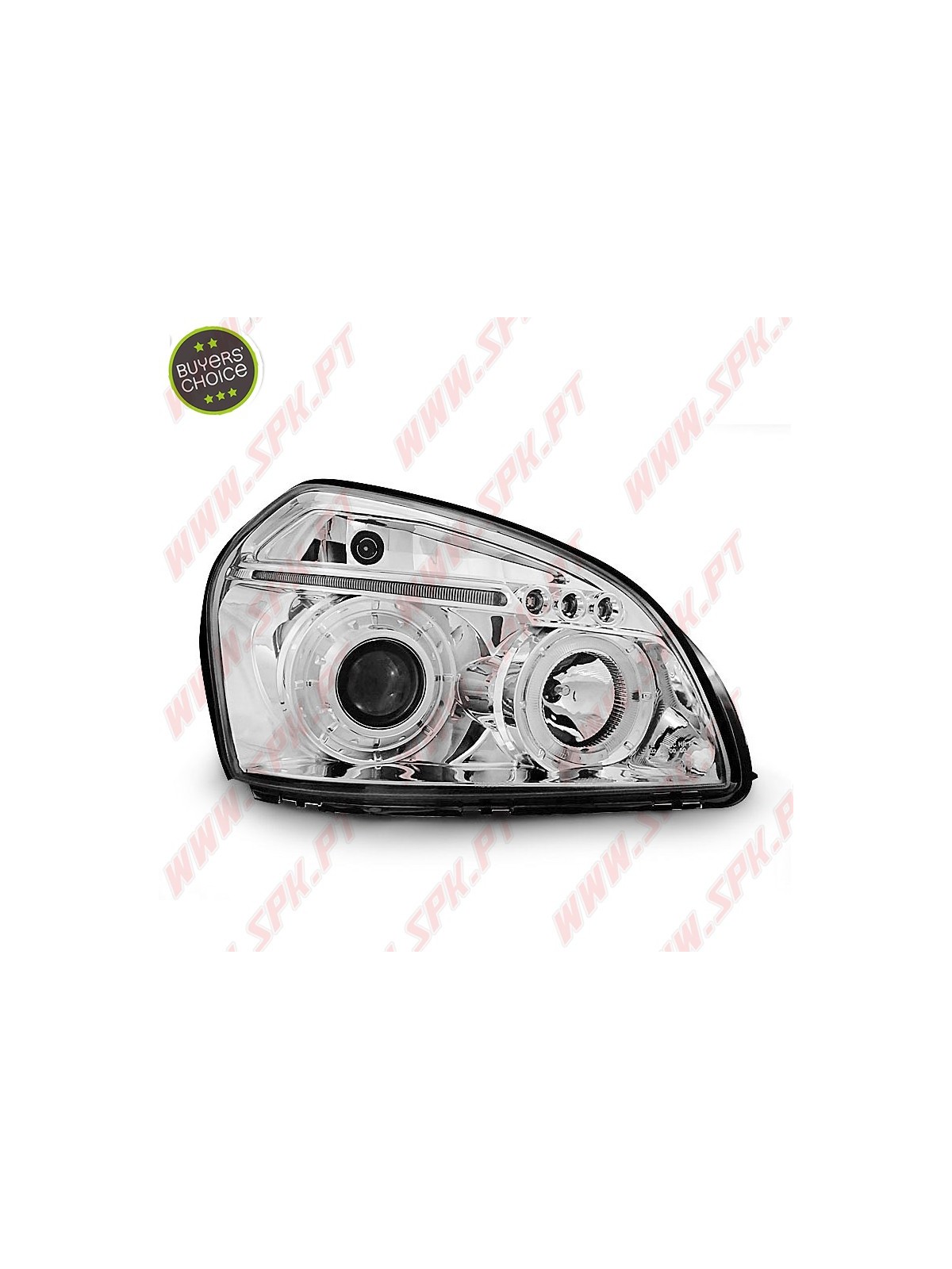 Faróis Angel Eyes LED / Chrome - Hyundai Tucson (2004-2010) Faróis Angel Eyes LED / Chrome - Hyundai Tucson (2004-2010)
