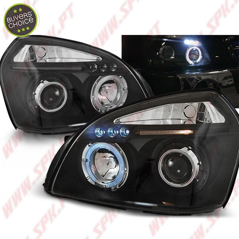 Faróis Angel Eyes LED / Black - Hyundai Tucson (2004-2010)