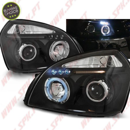 Faróis Angel Eyes LED / Black - Hyundai Tucson (2004-2010)