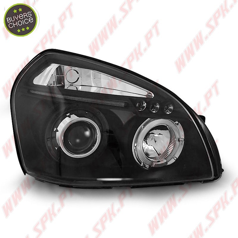 Faróis Angel Eyes LED / Black - Hyundai Tucson (2004-2010)