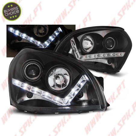Faróis Daylight LED / Black - Hyundai Tucson (2004-2010)