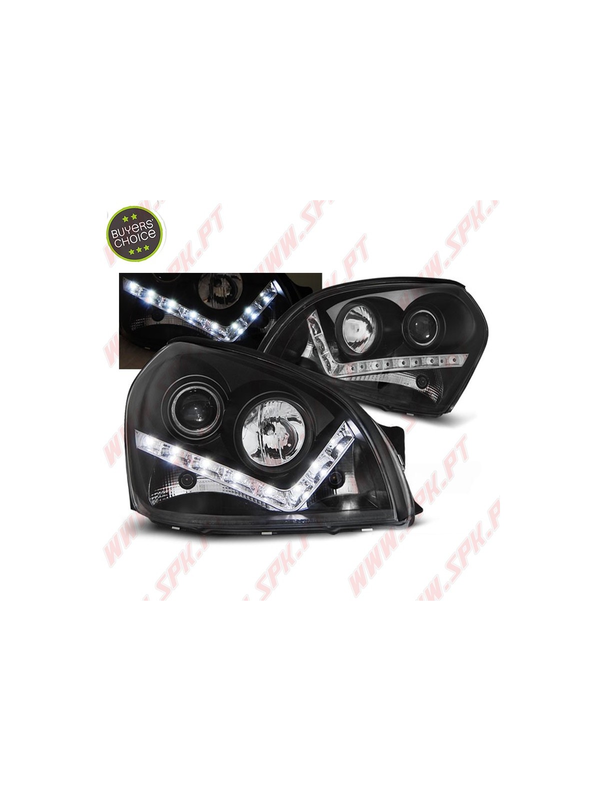 Faróis Daylight LED / Black - Hyundai Tucson (2004-2010) Faróis Daylight LED / Black - Hyundai Tucson (2004-2010)