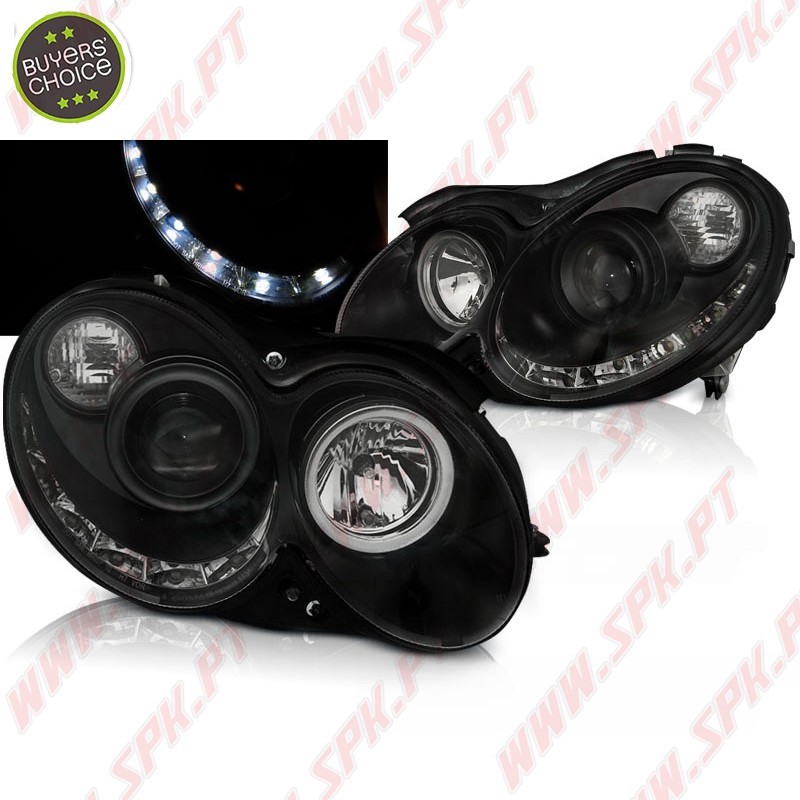 Faróis Daylight LED / Black - Mercedes CLK W209 (2003-2010) Faróis Daylight LED / Black - Mercedes CLK W209 (2003-2010)