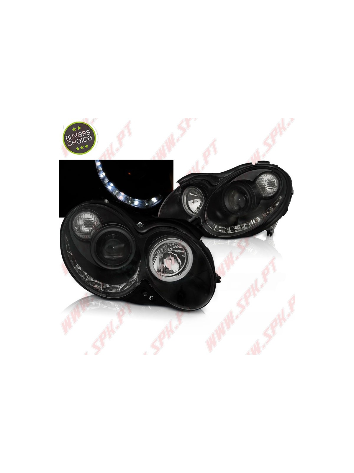 Faróis Daylight LED / Black - Mercedes CLK W209 (2003-2010) Faróis Daylight LED / Black - Mercedes CLK W209 (2003-2010)