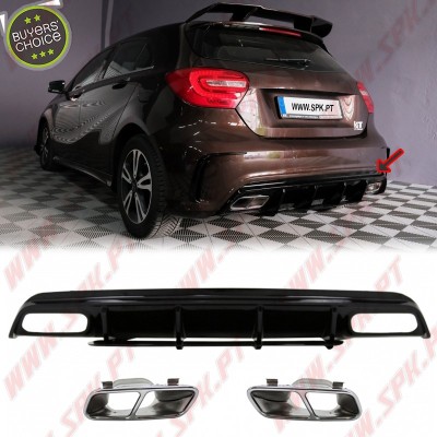 Difusor Traseiro + Ponteiras Look A45 Facelift - Mercedes W176 (2012-2018)