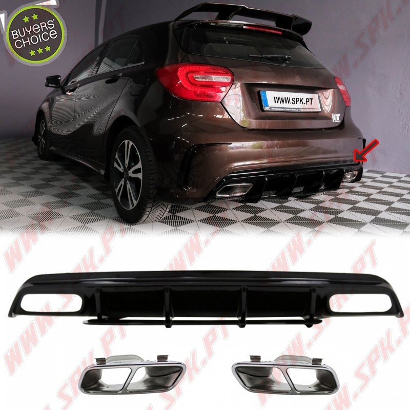 Difusor Traseiro + Ponteiras Look A45 Facelift - Mercedes W176 (2012-2018)